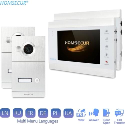 HOMSECUR 7" Video&Audio Smart Doorbell with Intra-monitor Audio Intercom for House/Flat