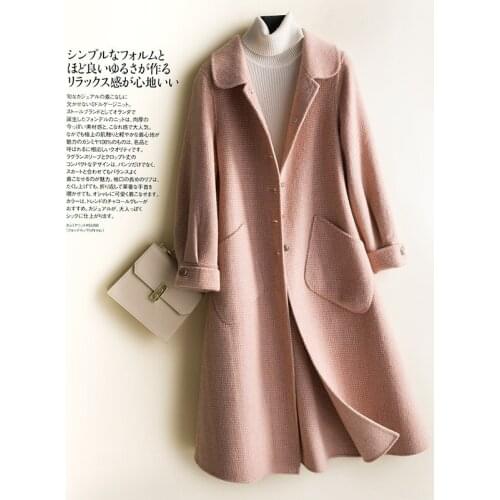 New Autumn 100% Wool Jacket Women High Quality Double-sided Woolen Coat Famale Long Korean Overcoat Abrigos Para Mujer SQQ549