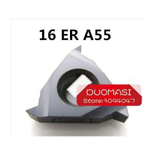 10pcs 16 ER A 55 LDA,Indexable Tungsten Carbide Threading Lathe Inserts for Threaded Lathe Holder,thread turning tool holders