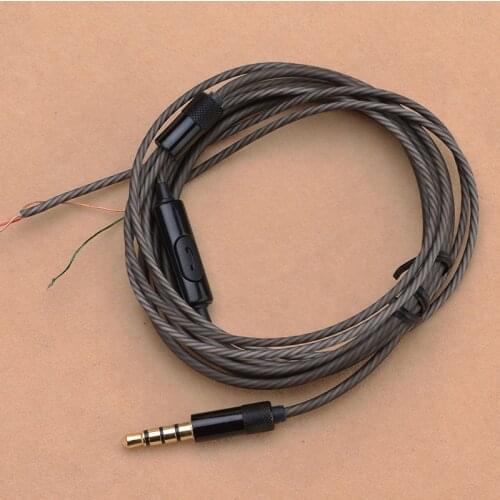 10 pcs 3.5mm Jack Diy Earphone Audio Cable Controller Repair Replacement Headphone Copper Core Wire with mic