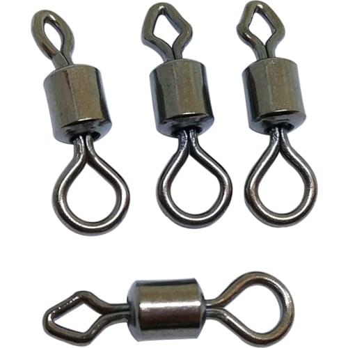 1000pcs/lot round and diamond eye rolling swivel fishing tackle High speed connector fishing swivels fishing accessory
