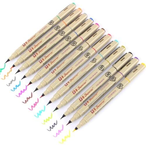 12Colors Drawing Artist Soft Brush Pen Sketch Marker Stationery Design Paints Art Supplies Watercolor Marker Pen Supplies