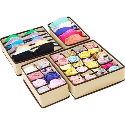 24 Grids Bra Storage Boxes Underwear Clothes Organizer Drawer Divider Closet Organizer For Folding Ties Socks Shorts Organizer
