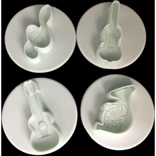 4PCS/set Music Note Plastic Cookie Cutters Baking Pastry Tools Chocolate Candy Molds Biscuit Cake Decorating Tools