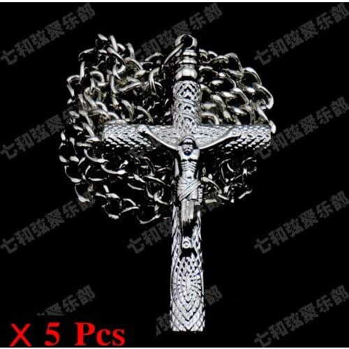 5 Pcs Jesus Crucifix Necklace Jazz Drum Skin Tuning Key Wrench Tool