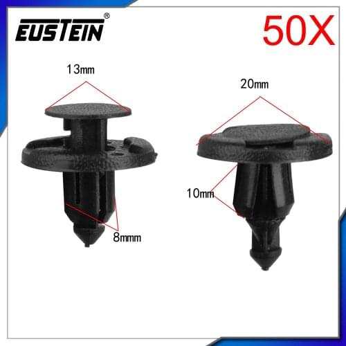 50Pcs 8cm Cowl Bumper Fender Push-Type Retainers 01553-05323 for Nissan B19