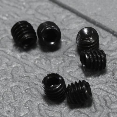 50pcs M3(3mm) *3mm Black Carbon Steel Allen Hex Socket Cap Head Machine Grub Screws Nuts Headless Cup Point Bolt Fasteners