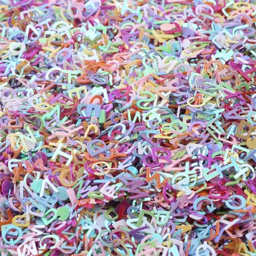 6mm Letters Character Loose Sequins for Crafts Glitter Paillettes Scrapbooking Sequin Confetti Nail Arts Decoration DIY 20g