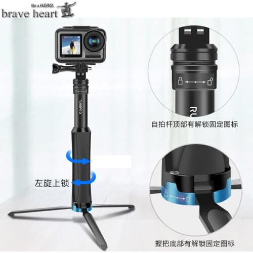 Aluminum tripod selfie stick monopod For gopro Go pro hero 7 6 5 4 3 sj4000 sj5000x xiaomi yi hero6 hero7 camera Accessories