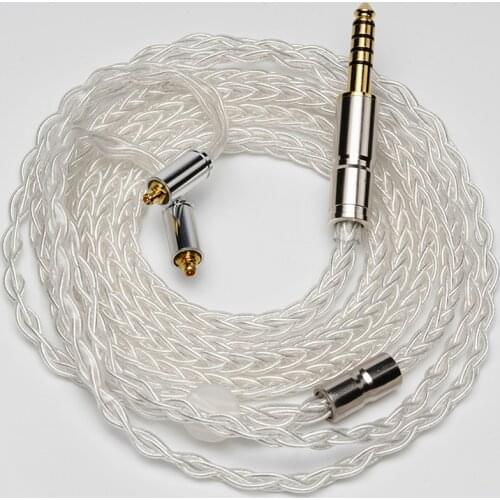 2.5mm 3.5mm 4.4mm HiFi Headphone Audio Cable 8 Strand Silver Plated 0.78 pin MMCX Type-C Plug