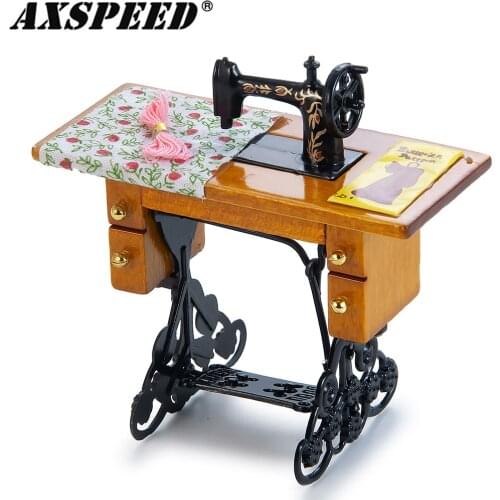 AXSPEED Simulation Sewing Machine H113 Mini Furniture Toys for 1/12 Scene Models Dollhouse Accessories RC Car Decorations
