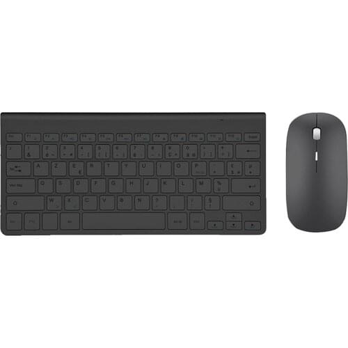Wireless French Keyboard Mouse Ultra Slim Multimedia Keyboard Mouse Combo Low Noise For Laptop Desktop Smart TV