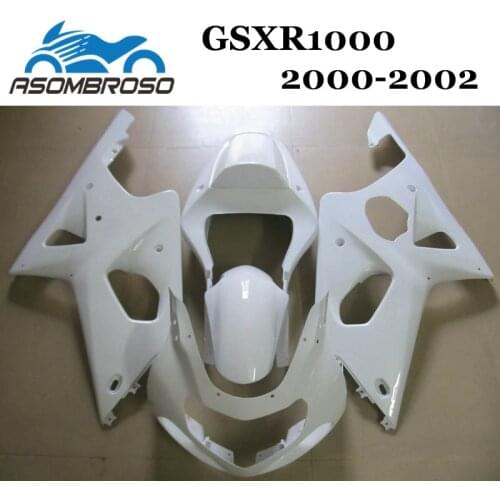 Cheap Fairing kits for 2000 2001 2002 Suzuki K2 GSXR1000 00 01 02 GSXR 1000 full white body repair aftermarket Fairings parts