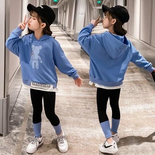 Girls Suits Sweatshirts +Pant Sets 2021 Beauty Spring Autumn High Quality Formal Party Outfits Sport Teenagers Kids Cotton Track
