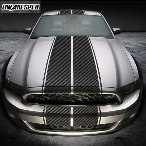 For-Ford Mustang GT Car Hood Roof Tail Whole Sticker Auto Body Decor Decals Racing Sport Styling Stripes Vinyl Decal