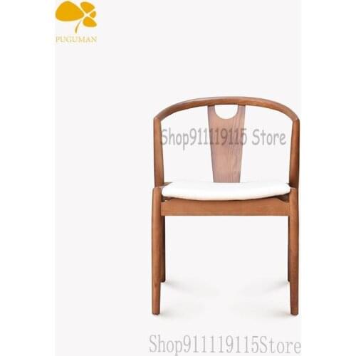 Customized New Chinese Style Chair Restaurant Solid Wood Leisure Folding Chair Designer Chair Zen Simple Fabric Dining Chair Mar