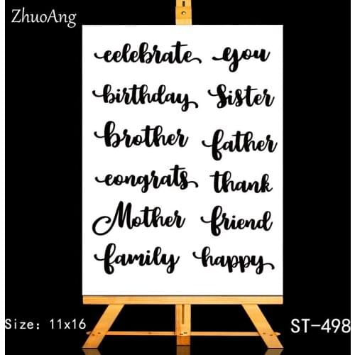 ZhuoAng Graceful Handwriting Clear Stamps/Seals For DIY Scrapbooking/Card Making/Album Decorative Silicone Stamp Crafts
