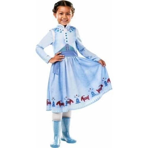 Movie Princess ANNA Costume for Kids Forzen Princess Dress Cosplay Costume Children Halloween Costume for Girls Party Dress