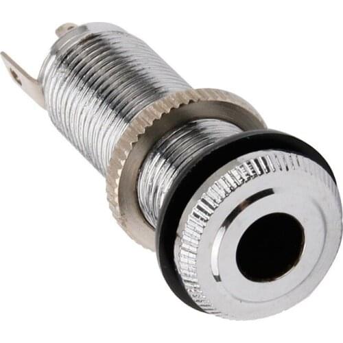 Hot high quality 1pc Chrome Electric Guitar Bass Cylinder Output Jack Mount 1/4 Brass rubber washer