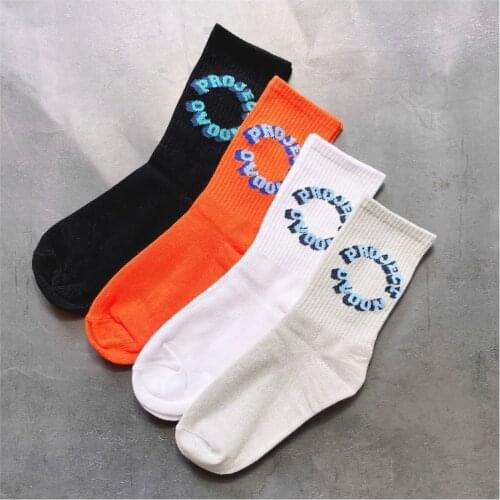 Korean Fashion Harajuku Hip Hop Three-dimensional Letter Logo Trendy Socks Men and Women Sports Couples Cotton Socks Popsocket