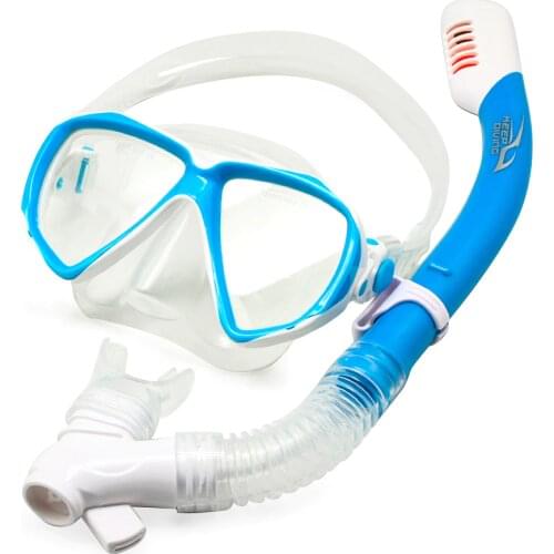 Children Snorkeling Gear Dry Top Kids Diving Mask Set Junior Swim Goggles with Tube Anti-fog Tempered Glass