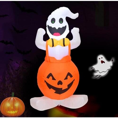 Inflatable LED Lighting Strap Pumpkin Ghost Shape Model Ornaments Halloween Festival Decoration