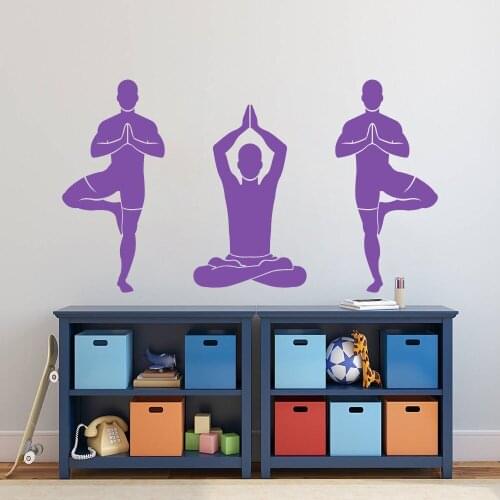 Yoga Meditating Poses Wall Sticker Decal Design Yoga Meditation Buddhism Zen Home Bedroom Decor A00214