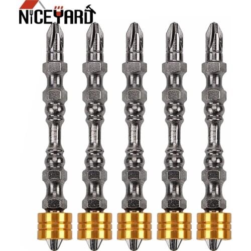 NICEYARD 5pcs/Set Magnetic Bit Set For Drywall Screws 65mm Double Head Phillips Electronic Screwdriver Bit Hand Tools