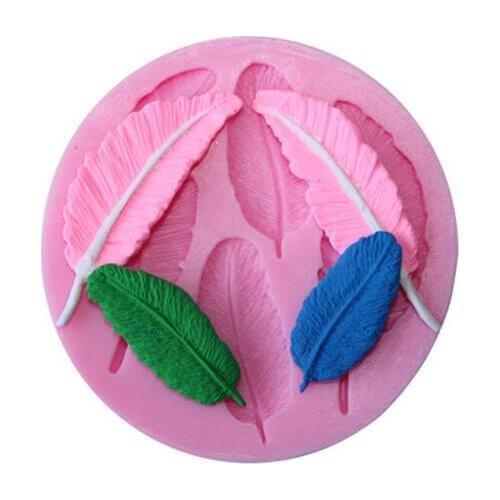 New Birds Feathers chocolate DIY fondant cake decorating tools lace border silicone mold kitchen baking utensils