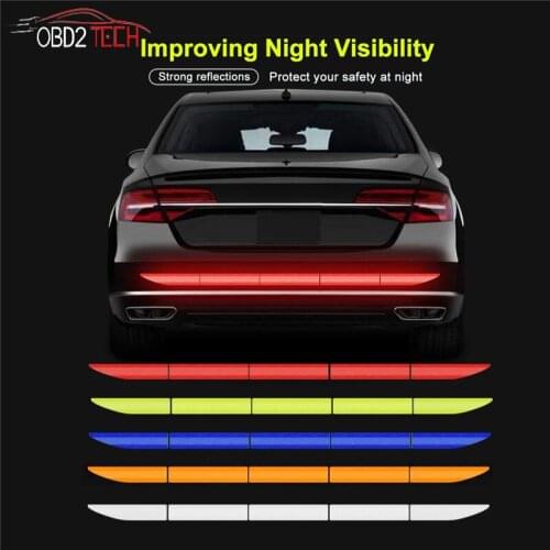 Reflector Sticker Car Exterior Accessories Adhesive Reflective Tape Warning Safety Sticker For Car Bumper Trunk Reflector Hazard