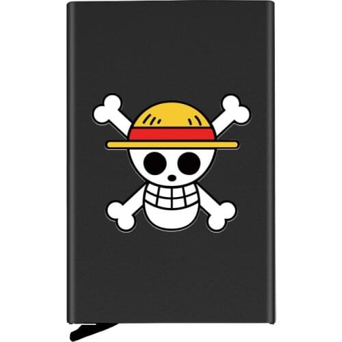 Personalized Metal Credit Card Holder Fashion One Piece Skull Printing Travel ID Cardholder Case Rfid Wallet