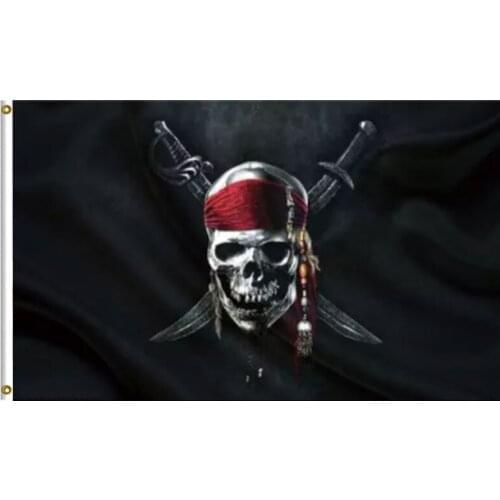 Pirate Red Bandana Roger Flag Flag Polyester 3x5ft Flag with grommet outdoor and indoor banner flag