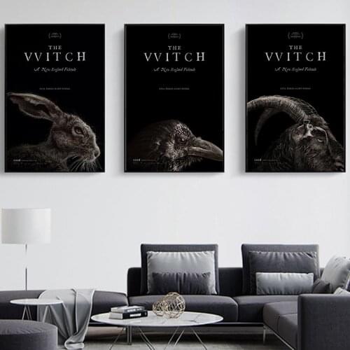 Movies Poster The Vvitch Canvas Poster Rabbit Eagle Goat Print Painting Cloth Fabric Wall Art Pictures For Living Room Decor