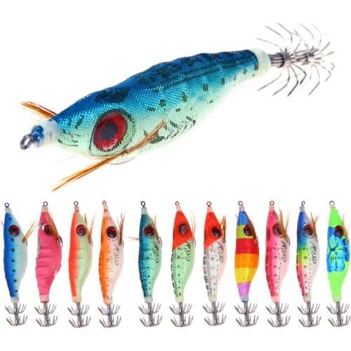 1pcs Fluorescent Prawn Luminous Squid Topwater Fishing Lure 10cm/9.2g Pesca Night Octopus Glow Artificial Bait For Octopus