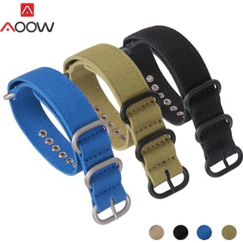 Zulu Canvas Nylon Watchband 18mm 20mm 22mm 24mm 26mm Ring Buckle Nato Men Sport Sweatproof Replacement Bracelet Watch Band Strap