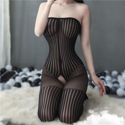 S-3XL Plus Size Fishnet Underwear Sexy Lingerie Mesh Babydoll Hollow Out BDSM Bondage Body Babydoll Sex Erotic Costumes