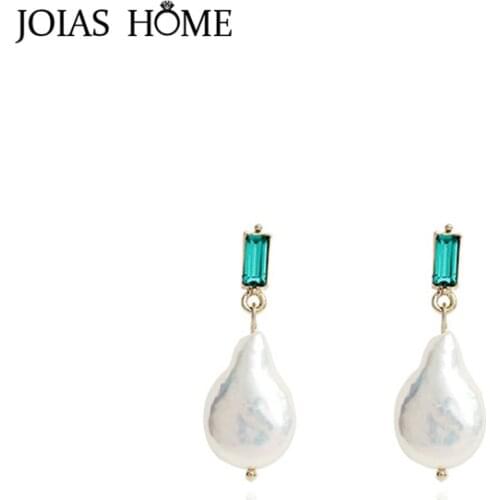 JoiasHome Water Drop Shaped Freshwater Pearl Earrings Baroque Silver 925 Jewelry Gemstones Ear drops Elegant Anniversary Jewelry
