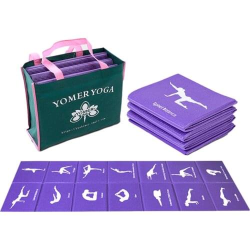 173X 61X0.8cm Folding Yoga Mat PVC Portable Fitness Mat For Travel Beginners Double-sided Non-Slip Yoga Movements Mats