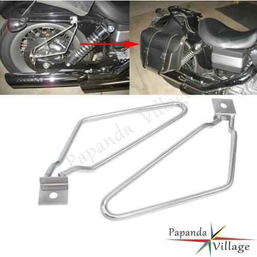 Steel Saddlebag Support Bracket For Harley Sportster Iron XL 883 Dyna Fat Bob Side Bag Mounting Bracket Kit Left & Right Holder