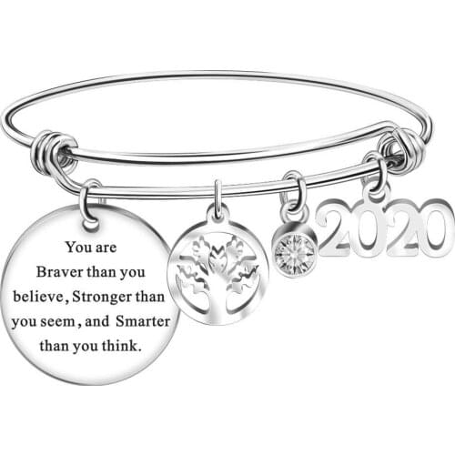 Stylish Letters Engraved Adjustable 2020 Graduation Charm Bracelet Bangle Jewelry Gift party fashion jewelry Wholesale-price