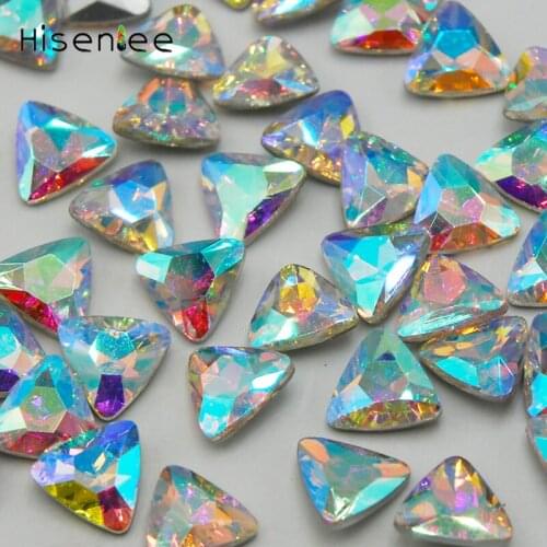 All Sizes Color TR7X7 Triangular Shape Glass Rhinestones Crystal Stone Strass Diamond For Glue On Clothes Jewelry Accessories