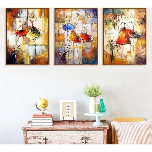 Dancing Girl Abstract Watercolor Oil Painting Nordic Canvas Painting Home Decor Wall Picture Art Girl Bedroom Living Room DIY