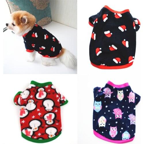 Dog Hoodies Winter Warm Fleece Coats O Neck Puppy Short Sleeve Autumn Winter Soft Dog Jacket Pullover Christmas Xmas Pet Clothes