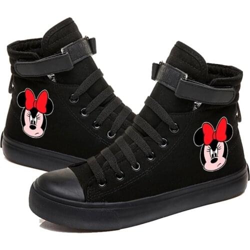 Disney Big Children Cartoon Minnie Mickey Mouse Soft Sole Casual Shoes Adult Mens Womens Sports Shoes Student Running Shoes