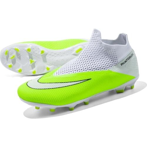 Outdoor Mesh Soccer Cleats Shoes Anti skid Football Boots Training Sneakers Ankle High Top Futsal Sports Shoes Big Size 46-49