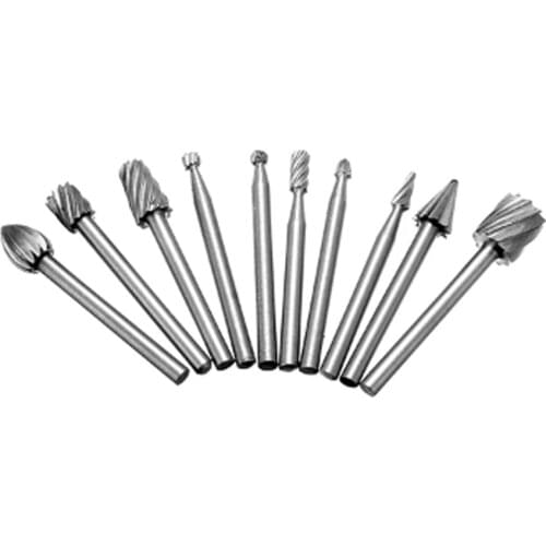 WENXING 10pcs Titanium Routing Wood Rotary Milling Rotary File Cutter Woodworking Carving Carved Knife Cutter Tools