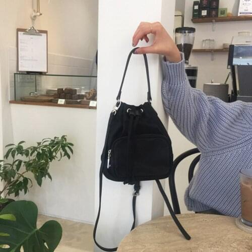 Women Bags Designer Nylon Crossbody Shoulder Bag Vintage Drawstring Bucket Messenger Bag Laides Totes Mini Luxury Handbag