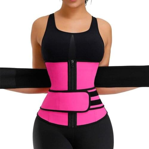 Women Waist Shaper Fitness Trainer Fitness Sauna Sweat Neoprene Slimming Belt Girdle Shapewear Modeling Strap Zipper Shaper