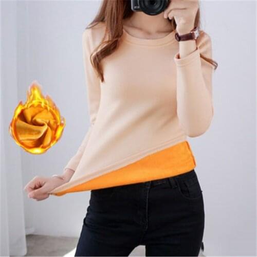 Korean 2020 Plus Size M- 4XL Thick Warm Gold Velvet Underwear Tops Women Winter Long Sleeve High collar Thermal Body Bodysuit