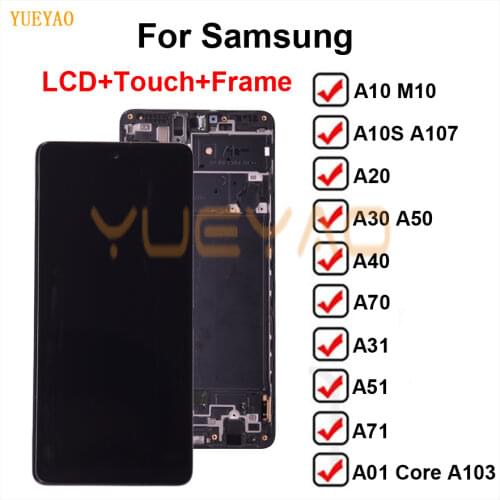 Original For Samsung Galaxy A10 Touch Screen A105 A105F SM-A105F 2019 LCD Digitizer Assembly With Frame Replacement M10 M105 LCD
